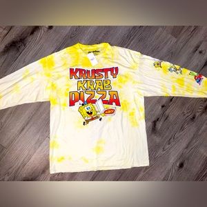 SPONGEBOB! Krusty Krab Pizza Tie Dye Graphic Tee Excellent Condition! Women’s XL